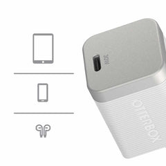 OtterBox Premium Pro Wall Charger 30W GaN PD/PPS USB-C White w/ Foldable Prongs