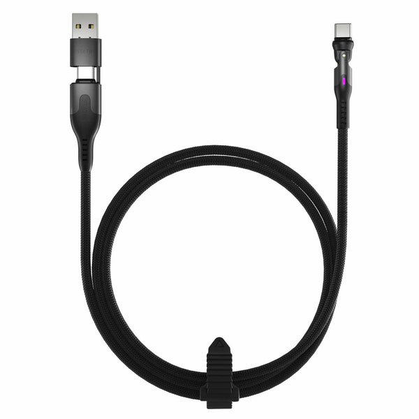 Statik PowerPivot Pro Nylon Braided Charge/Sync Cable USB-C to USB-C 6.6ft Black