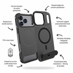Blu Element Armour Ultra MagSafe w/Kickstand Case Black for iPhone 18 Pro Max/17 Pro Max