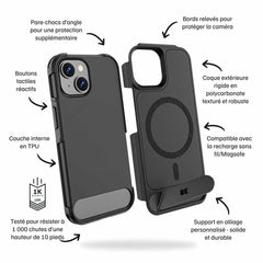 Blu Element Armour Ultra MagSafe w/Kickstand Case Black for iPhone 17e/16e/15/14/13